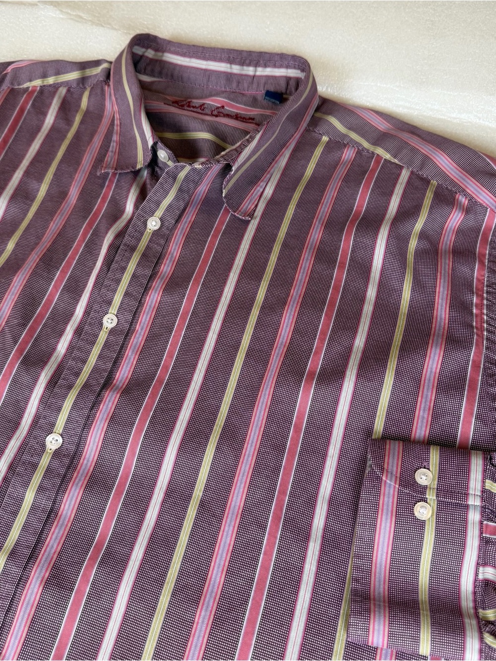 Robert Graham Mens 5XLT Striped Long Sleeve Button Down Shirt 100% Cotton